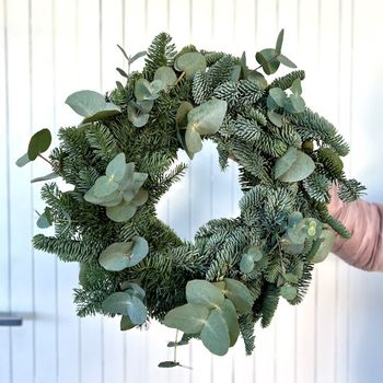 Věnec z jedle Nobilis + eucalyptus • 30 cm