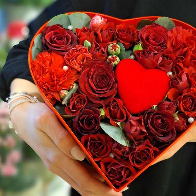 Flower-box  červené srdce