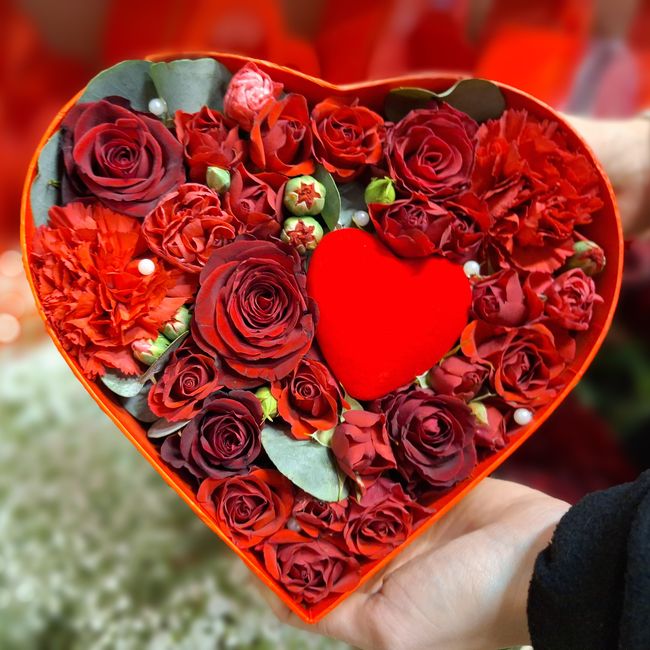 Flower-box  červené srdce