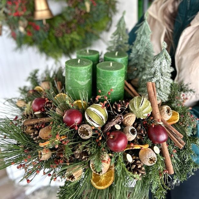 Rustikální adventní věnec